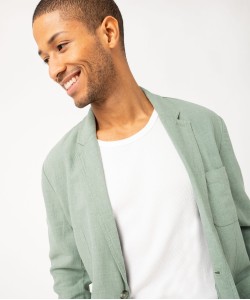 Veste de costume homme en lin mélangé[MISSING]